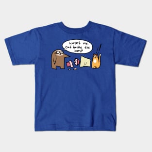 Sloth Blames Cat Comic Kids T-Shirt